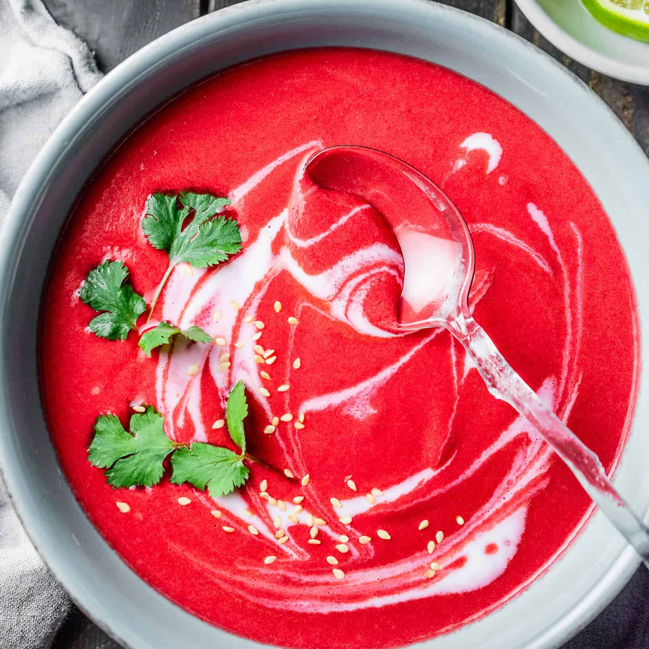 Thai Beetroot Soup with Herby Yoghurt