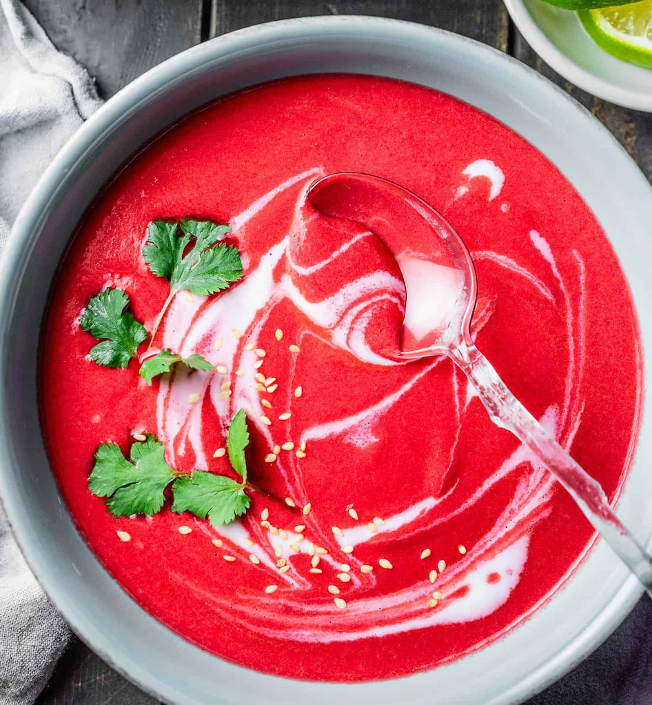 Thai Beetroot Soup with Herby Yoghurt