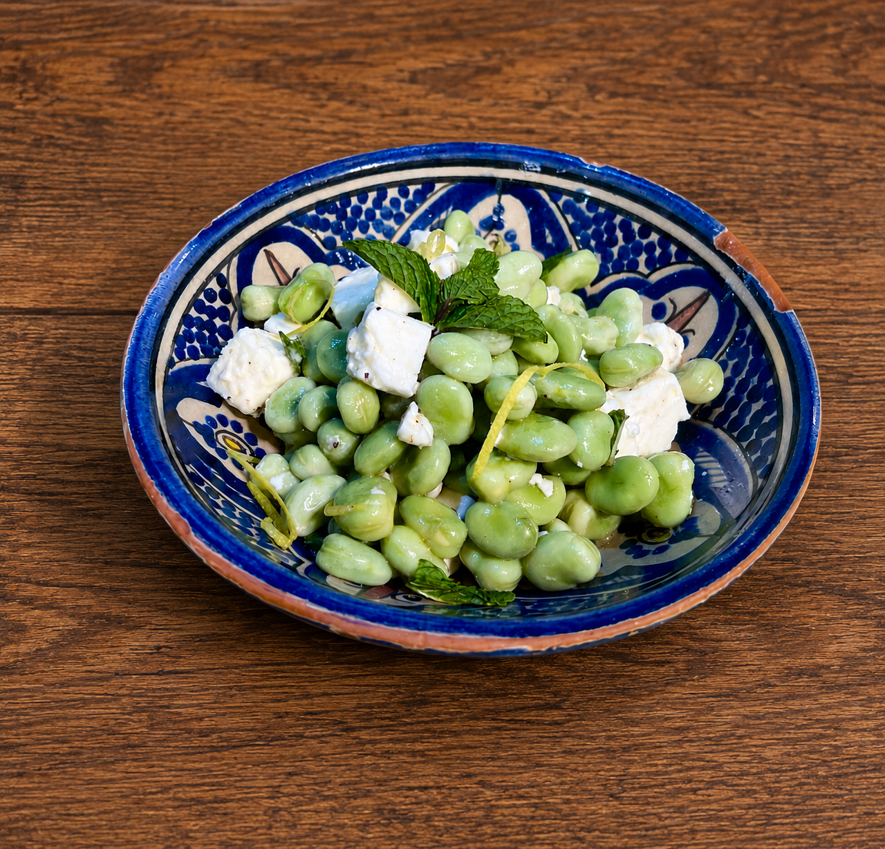 Spring Broad Bean salad with Lemon, Mint & Feta