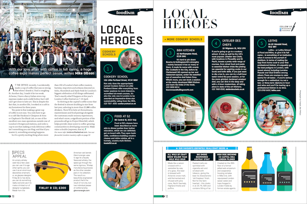 Food at 52 featured by Foodism as a local hero amongst cookery schools